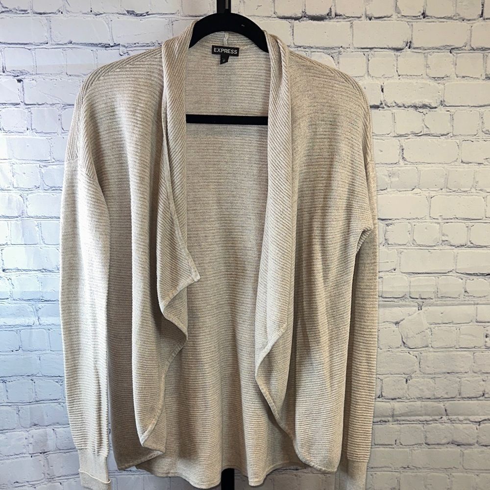 Express Women's Beige Draped Cardigan